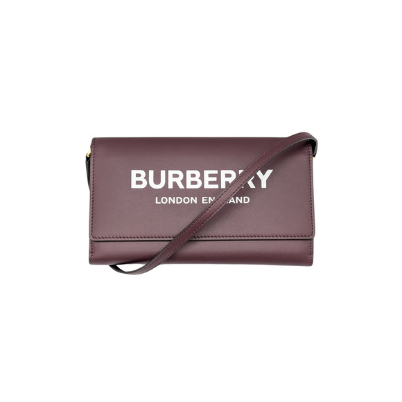 NWOT Burberry Hazelmere Plum Wallet on Strap Crossbody - Picture 1 of 11